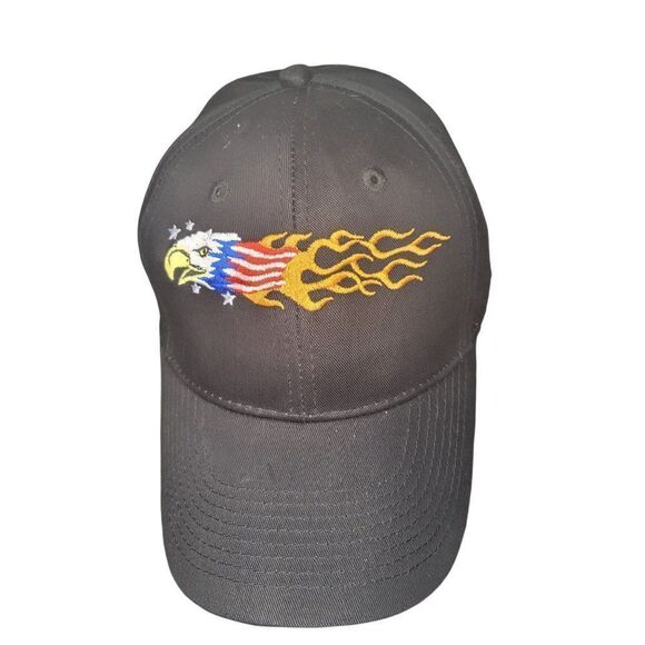 Otto Accessories Adjustable Strap Hat American Eagle Flame OS Logo - Picture 1 of 5